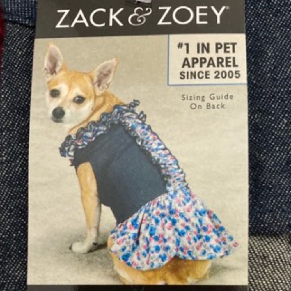 Zack & Zoey Denim Floral Dog Dress